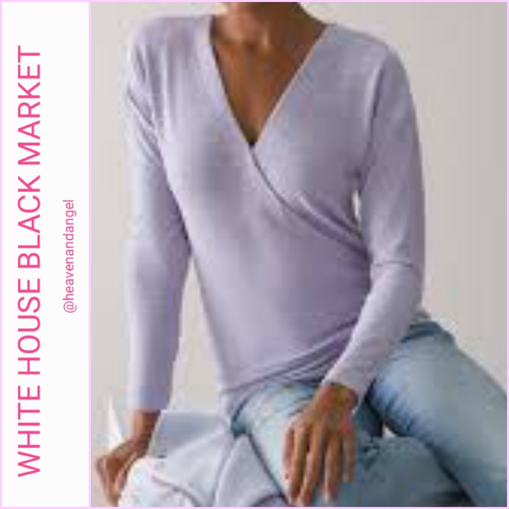 WHBM Knit Surplice Top - Picture 1 of 4